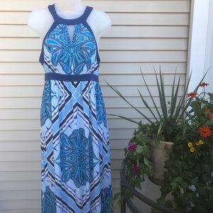 VINTAGE Elle - maxi halter boho dress - paisley pattern, Size 2